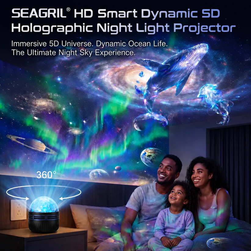Official Store | 💕🎁SEAGRIL® 360° Smart Holographic Starry Sky Projector (HD Smart Dynamic 5D)-xiongzirong