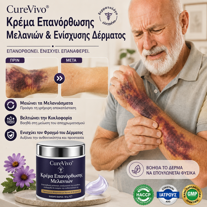 💥+100K Πουλήθηκαν❤️ - CureVivo® Κρέμα για Μελανιές και Ενδυνάμωση του Δέρματος