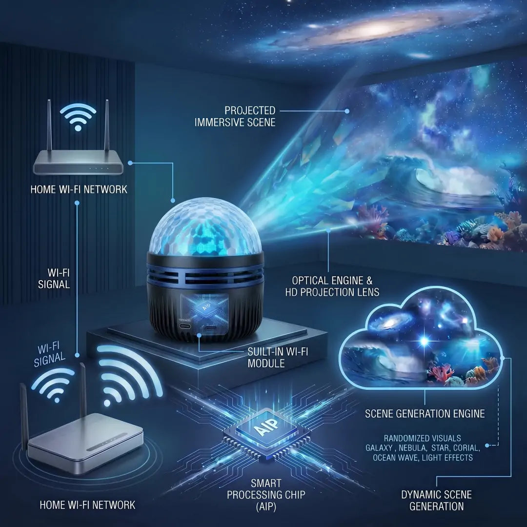 Official Store | 💕🎁SEAGRIL® 360° Smart Holographic Starry Sky Projector (HD Smart Dynamic 5D)-xiongzirong
