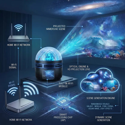 Official Store | 💕🎁SEAGRIL® 360° Smart Holographic Starry Sky Projector (HD Smart Dynamic 5D)-xiongzirong